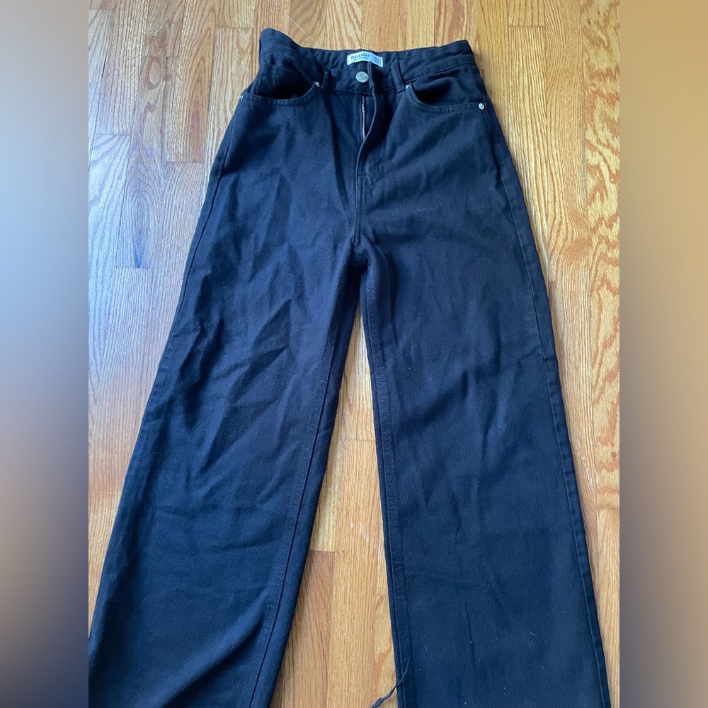 flared black jeans